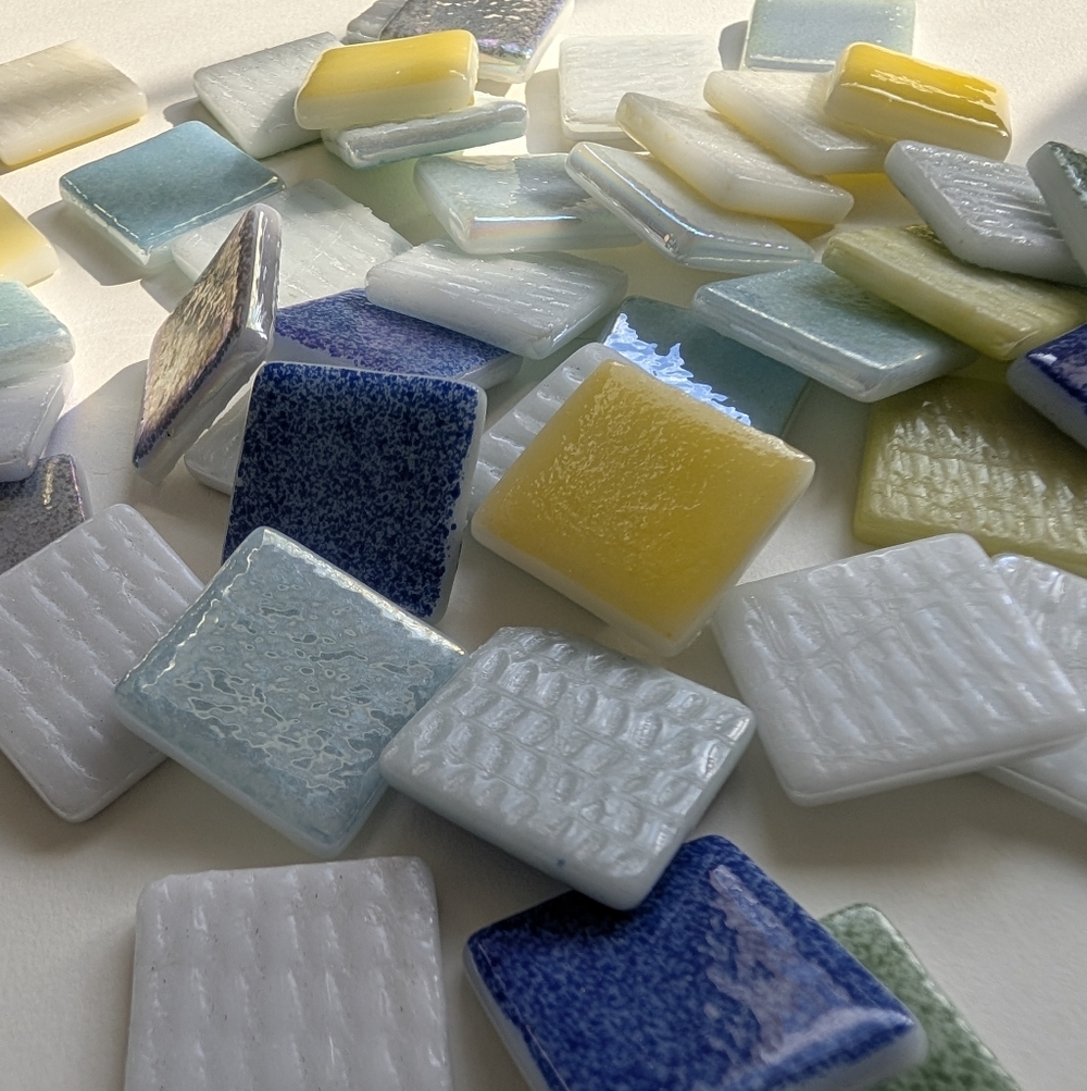 Mixed Color Coated Glass Tiles 1"x1" (25mm) for Mosaic Art
